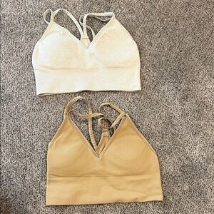 DSG Ribbed Bralette Set - Cream and Tan